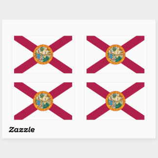 Rectangular Pegatina de bandera del estado de Florida