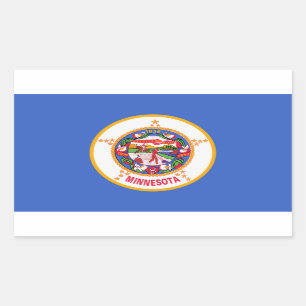Rectangular Pegatina de bandera del estado de Minnesota