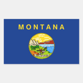 Rectangular Pegatina de Bandera del Estado de Montana