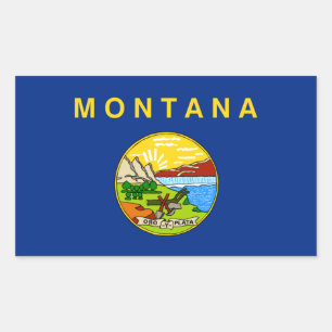 Rectangular Pegatina de Bandera del Estado de Montana