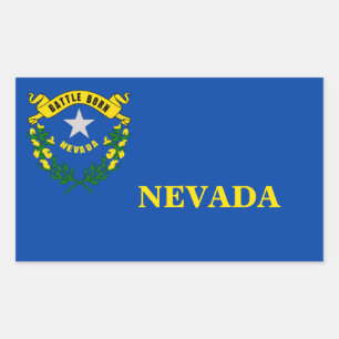 Rectangular Pegatina de bandera del estado de Nevada