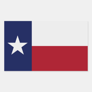Rectangular Pegatina de Bandera del Estado de Texas