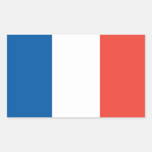 Rectangular Pegatina de bandera francesa