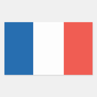 Rectangular Pegatina de bandera francesa