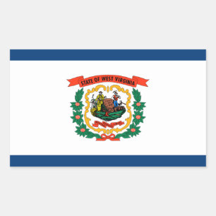 Rectangular Pegatina de Bandera Oficial del Estado de Virginia