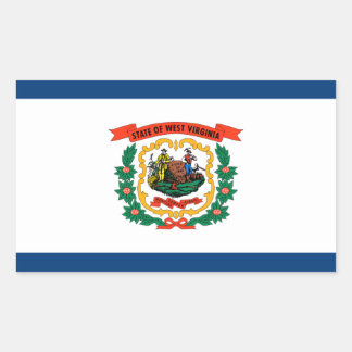 Rectangular Pegatina de Bandera Oficial del Estado de Virginia