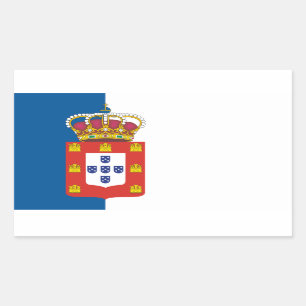 Rectangular Pegatina de Bandera Real de Portugal