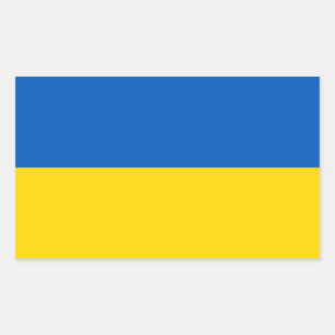Rectangular Pegatina de bandera ucraniana