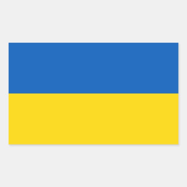 Rectangular Pegatina de bandera ucraniana (Anverso)