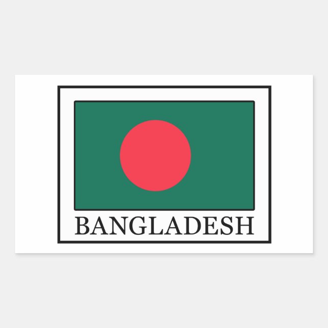 Rectangular Pegatina de Bangladesh (Anverso)