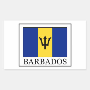 Rectangular Pegatina de Barbados