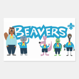 Rectangular Pegatina de Beaver Scouts