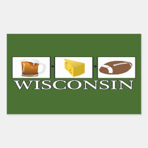 Rectangular Pegatina de Beer Cheese en Wisconsin