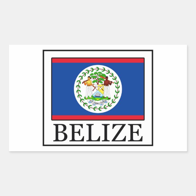 Rectangular Pegatina de Belice (Anverso)