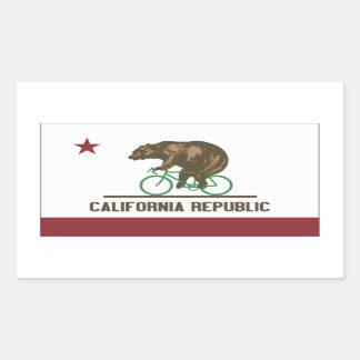 Rectangular Pegatina de Bicicleta de Oso de California