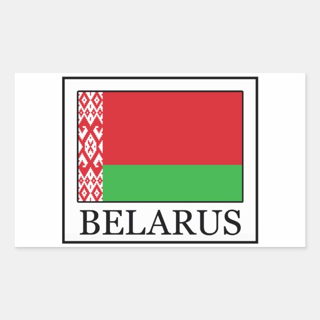 Rectangular Pegatina de Bielorrusia (Anverso)