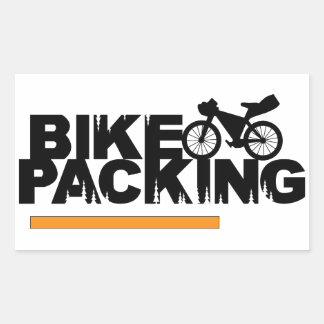 Rectangular Pegatina de bikepacking