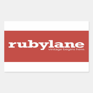 Rectangular Pegatina de bloque de color de Ruby Lane