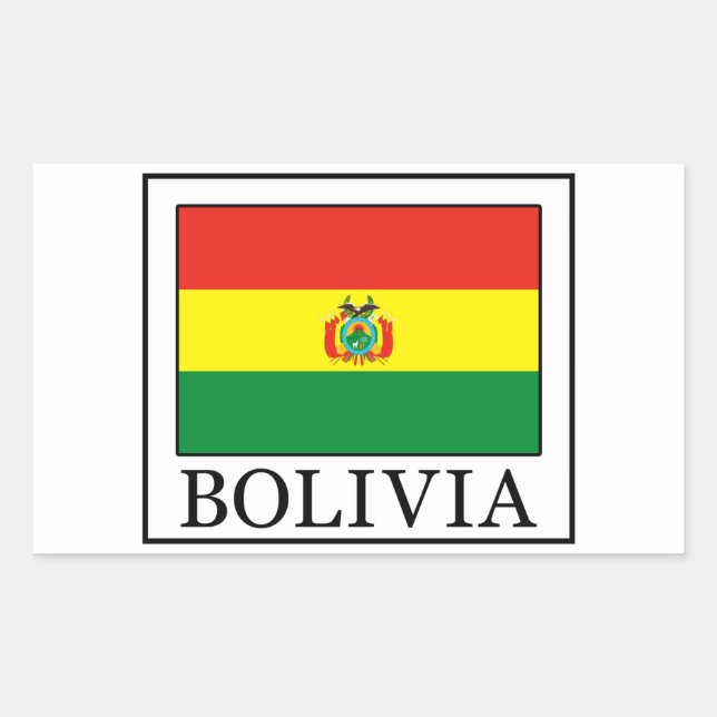 Rectangular Pegatina de Bolivia (Anverso)