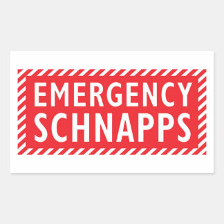 Rectangular Pegatina de booze de emergencia - Schnapps