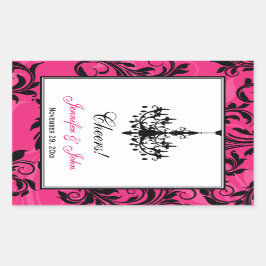 Rectangular Pegatina de botellas de vino de la lámpara de arañ