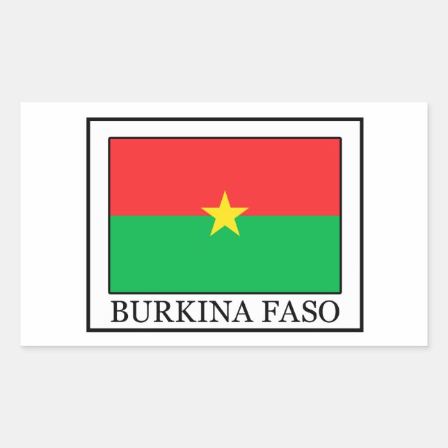 Rectangular Pegatina de Burkina Faso (Anverso)