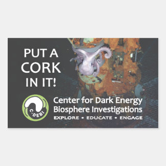 Rectangular Pegatina de C-DEBI - Pon un corcho en él