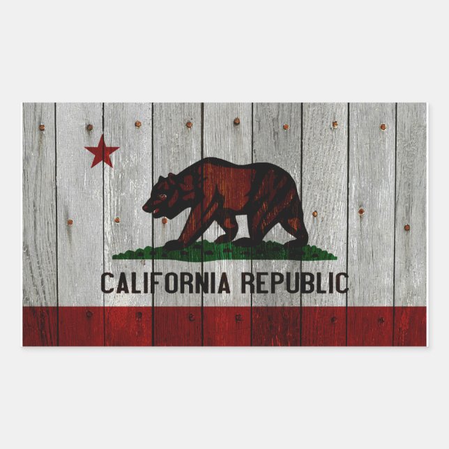 Rectangular Pegatina de California (Anverso)
