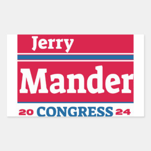 Rectangular Pegatina de campaña de Jerry Mander