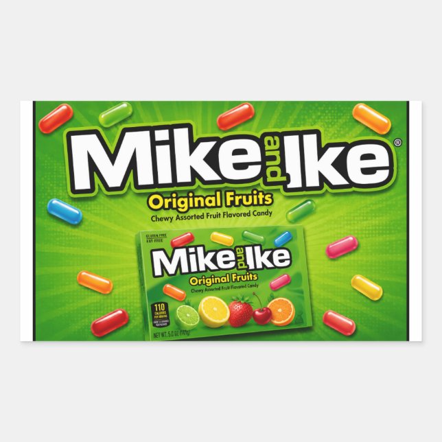 Rectangular Pegatina de caramelos Mike & Ike (Anverso)