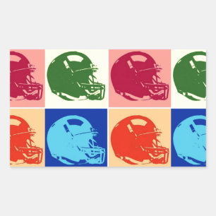 Rectangular Pegatina de casco de casco de arte pop
