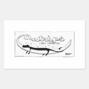 Rectangular Pegatina de Catnips