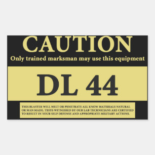 RECTANGULAR PEGATINA DE CERTIFICACIÓN DE BLASTER DL 44
