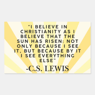 Rectangular Pegatina de cita de C.S. Lewis - Cristianismo