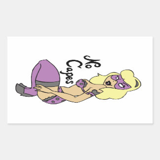 Rectangular Pegatina de clavija de superheroína sin mayúsculas