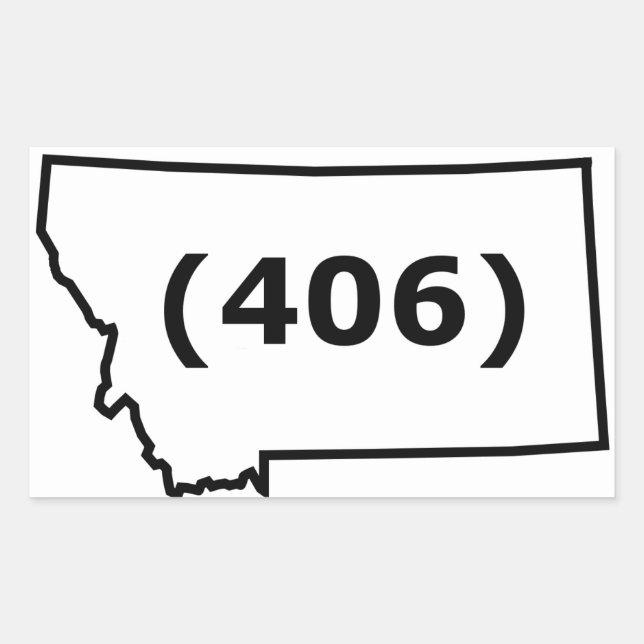Rectangular Pegatina de código de área de Montana (Anverso)