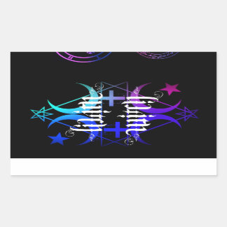 Rectangular pegatina de color de bruja lilith