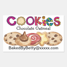 Rectangular Pegatina de comida de cocina - SRF