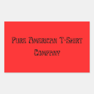 Rectangular Pegatina de compañía de camisetas norteamericanas