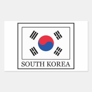 Rectangular Pegatina de Corea del Sur