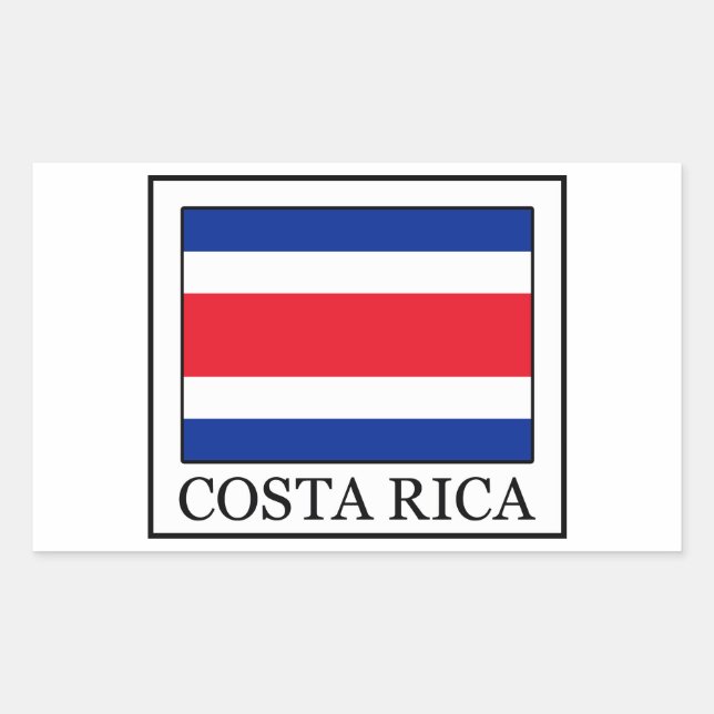 Rectangular Pegatina de Costa Rica (Anverso)