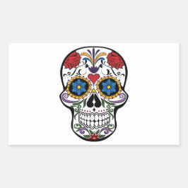 Rectangular Pegatina de cráneo