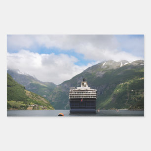 Rectangular Pegatina de crucero en Geirangerfjord