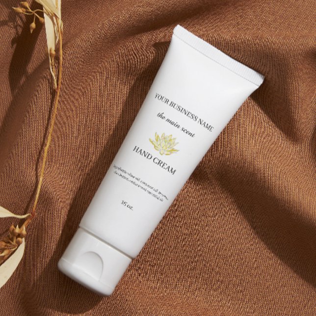 Rectangular Pegatina de cuidado de la piel con crema de loto a (Yellow lotus hand cream skin care sticker)