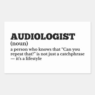 Rectangular Pegatina de definición de Médico de audición diver