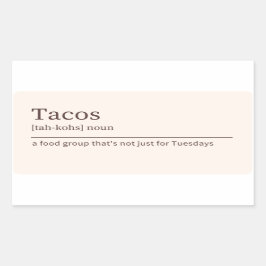 Rectangular Pegatina de definición de tacos