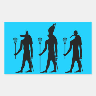 Rectangular Pegatina de dioses de Lacrosse en Egipto