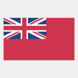 Rectangular Pegatina de diseño rojo de la Marina Mercante Brit