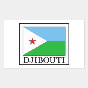 Rectangular Pegatina de Djibouti