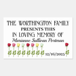 Rectangular Pegatina de donación